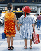 Children at an airport